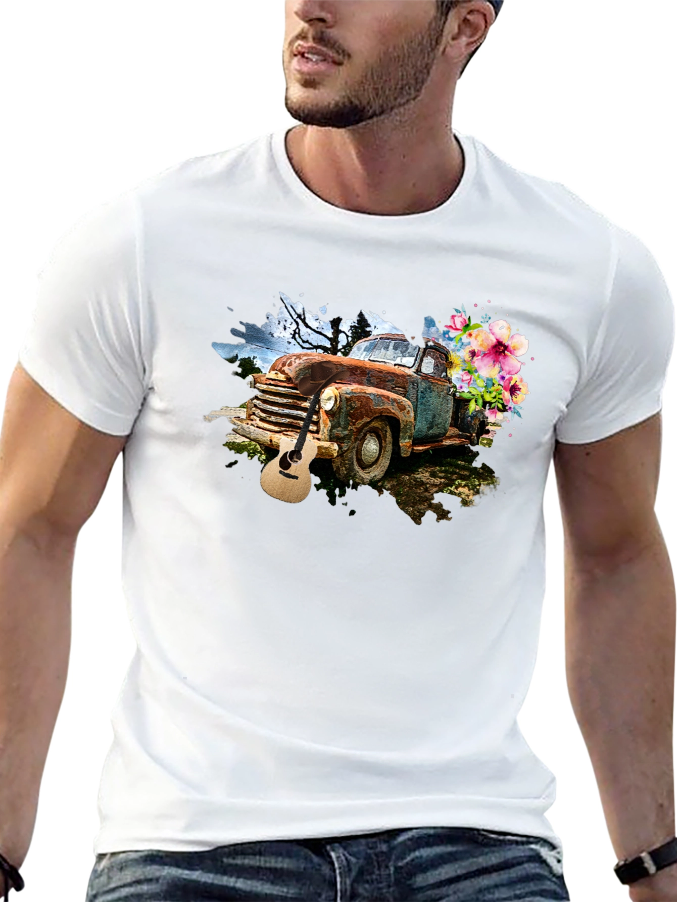 Rustic Truck & Guitar Graphic Tee
