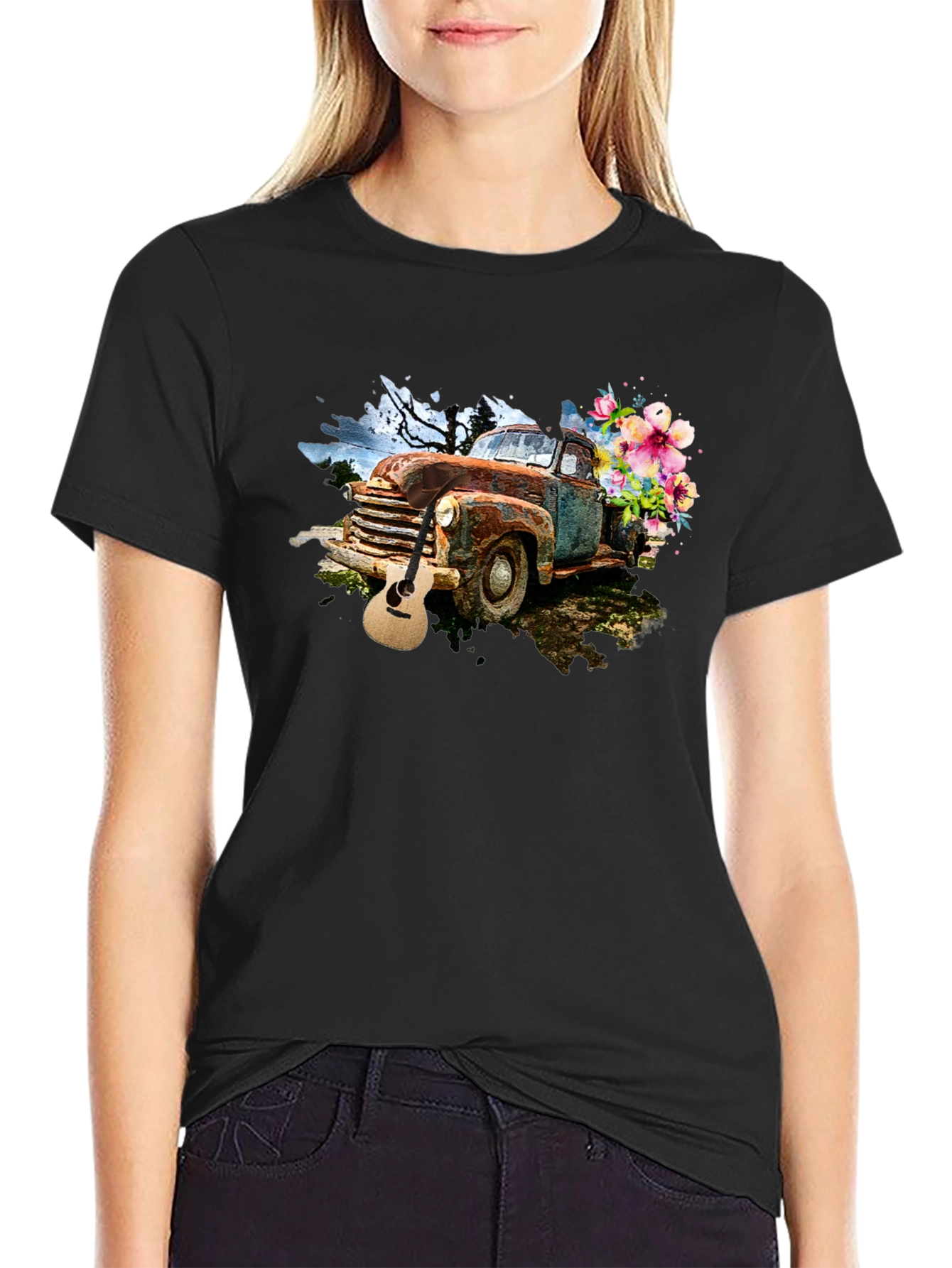 Rustic Truck & Guitar Graphic Tee