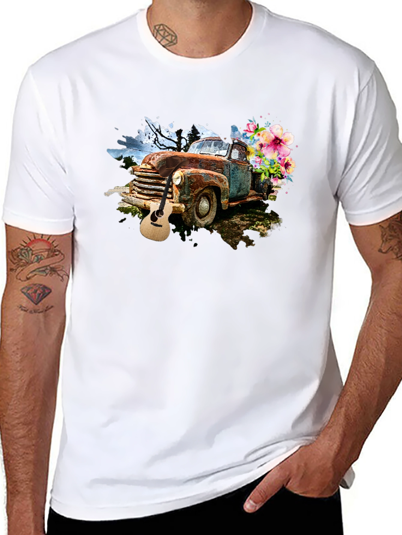 Rustic Truck & Guitar Graphic Tee