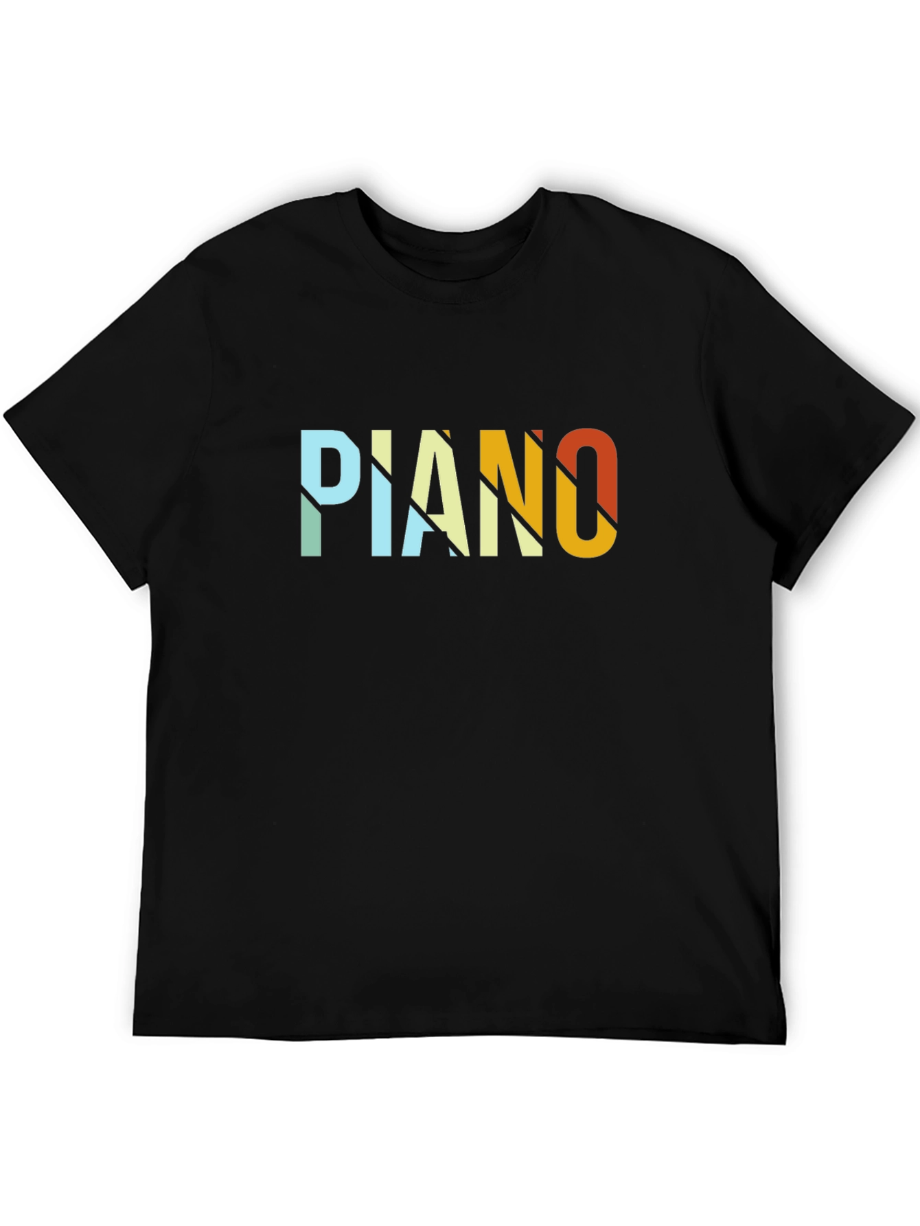 Retro Piano Graphic T-Shirt - Black