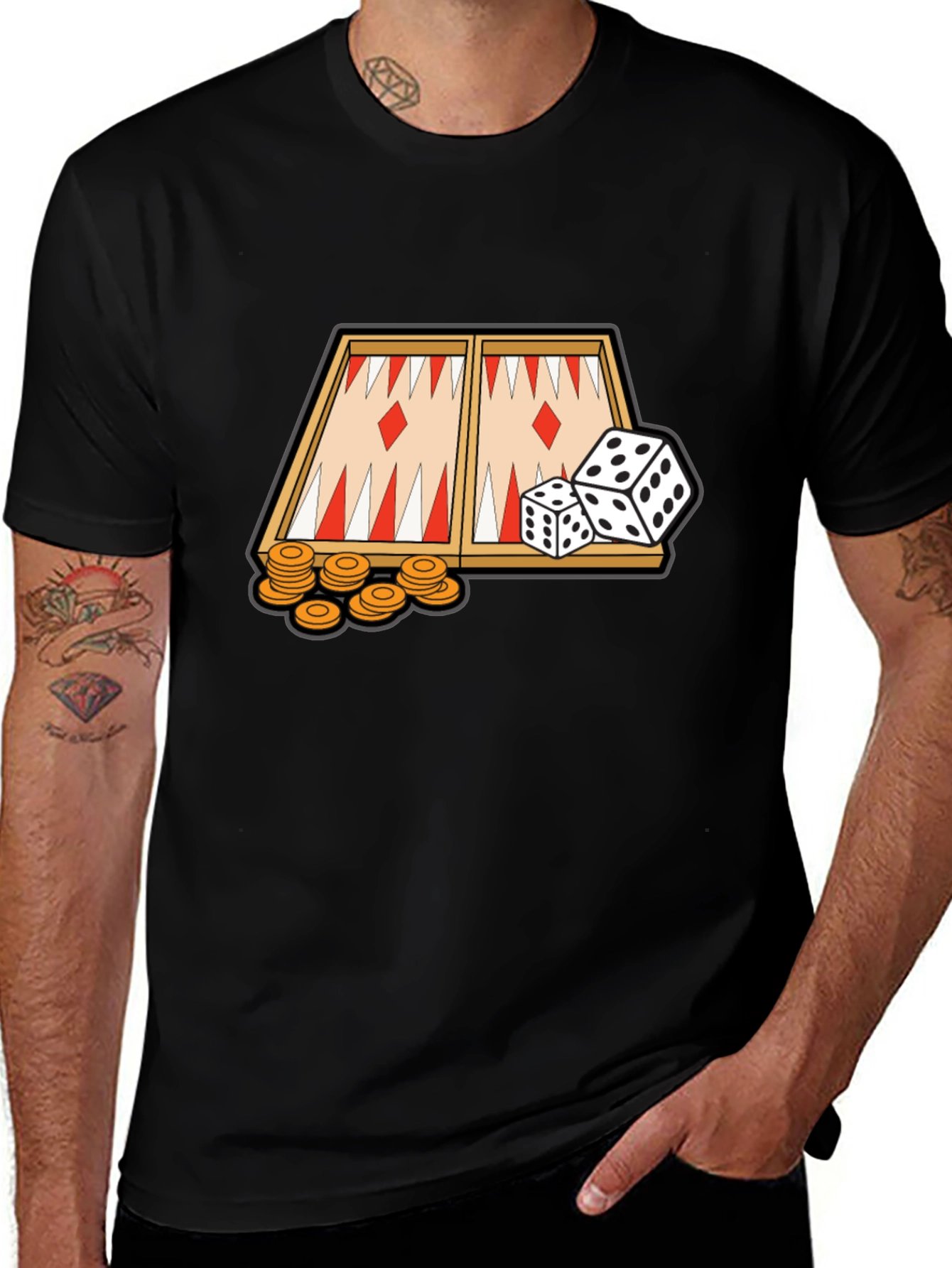 Backgammon Game Graphic T-Shirt