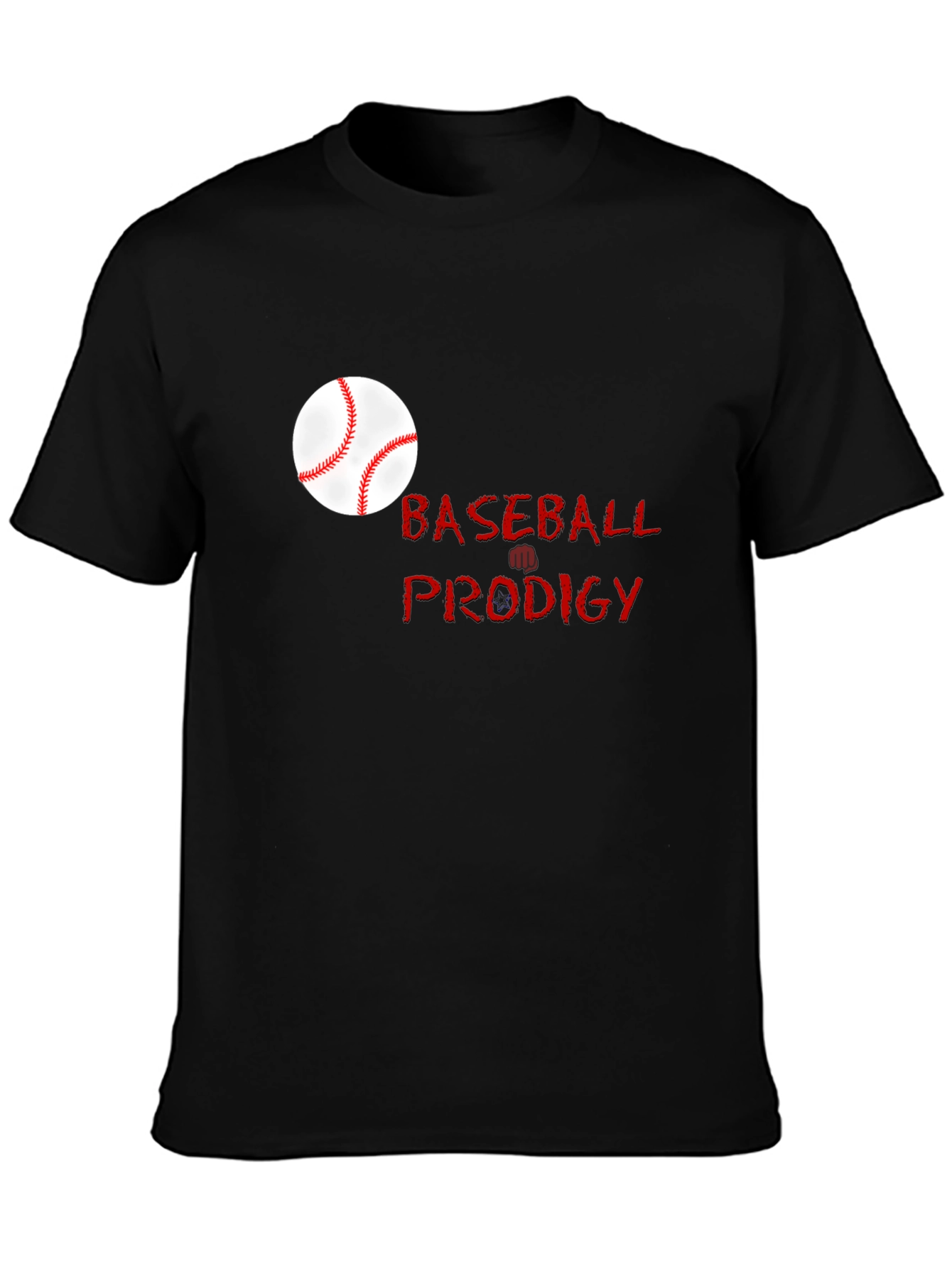 Baseball Prodigy Black Graphic T-Shirt