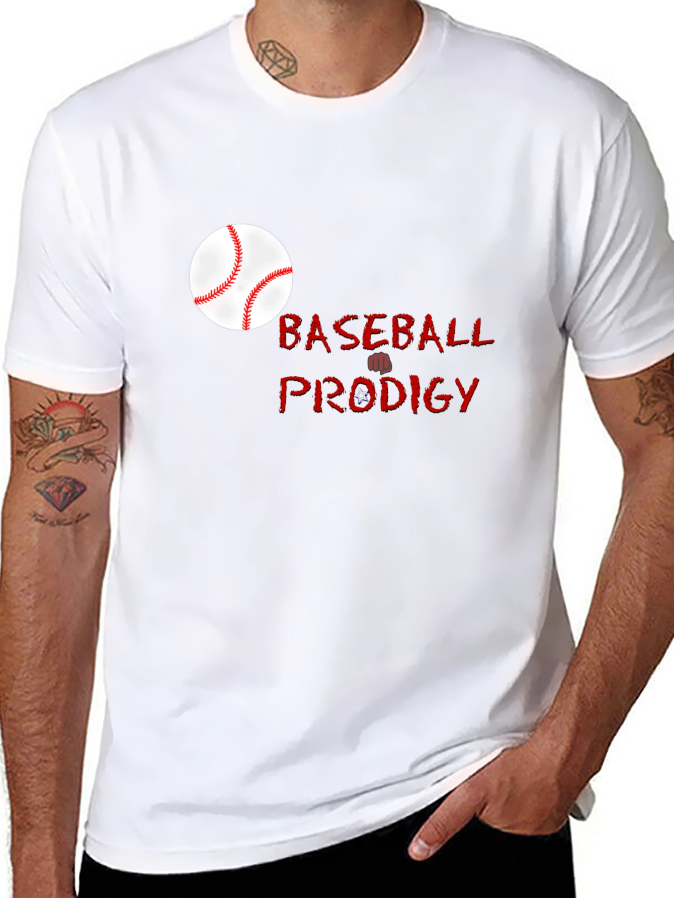 Baseball Prodigy Black Graphic T-Shirt