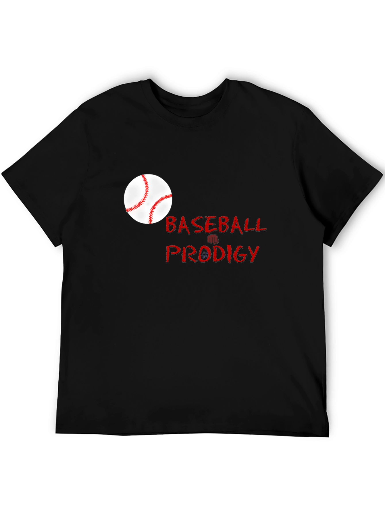 Baseball Prodigy Black Graphic T-Shirt