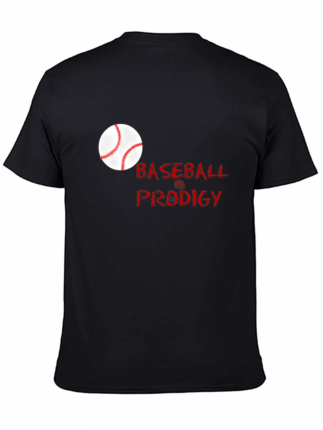 Baseball Prodigy Black Graphic T-Shirt