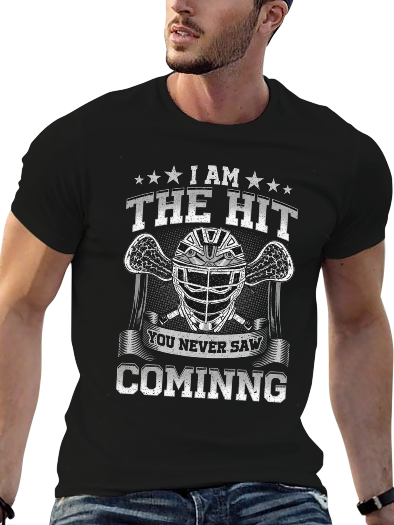 The Hit T-Shirt Lacrosse Helmet Graphic Tee