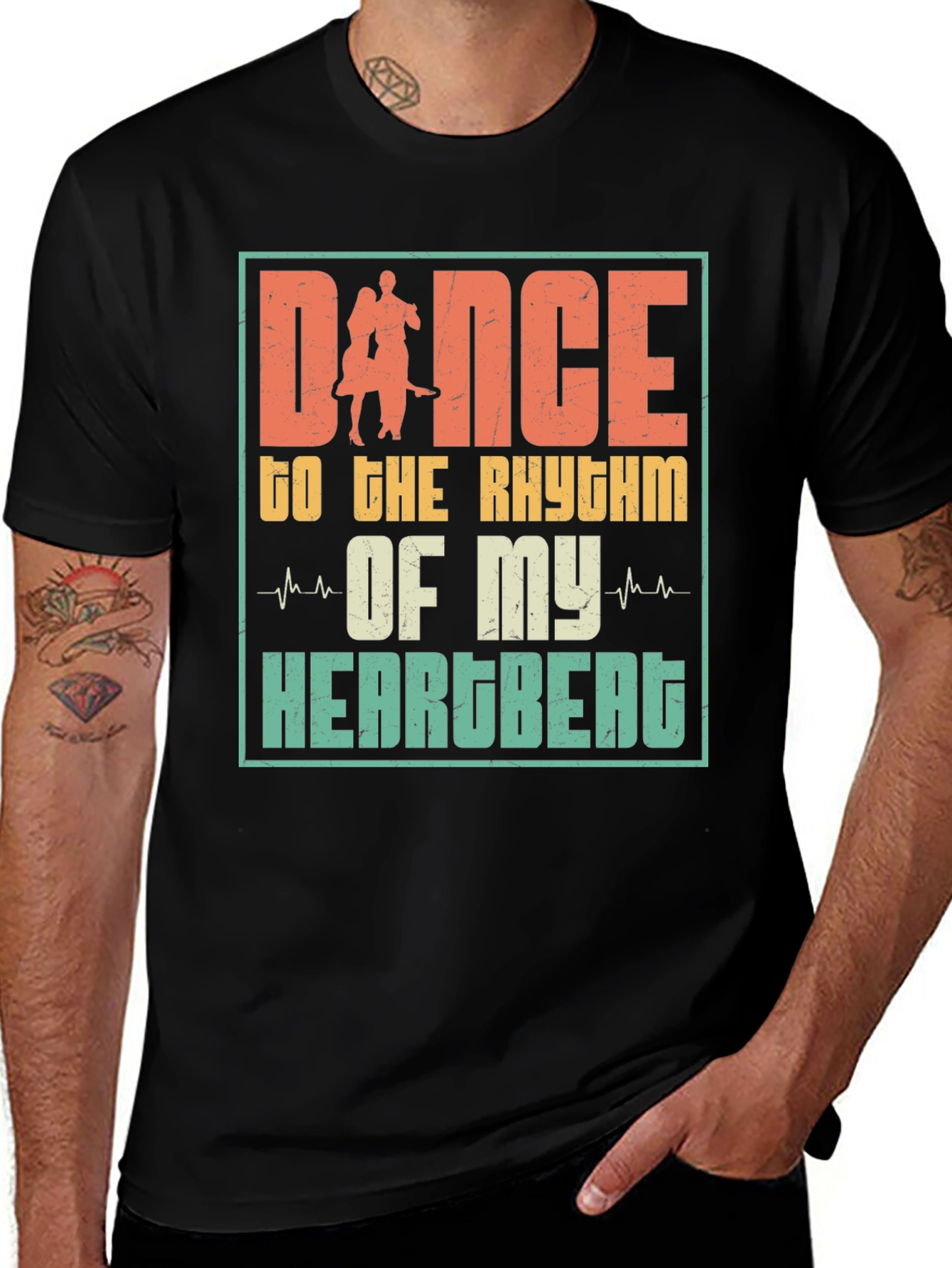 Dance to the Rhythm Heartbeat Graphic Tee