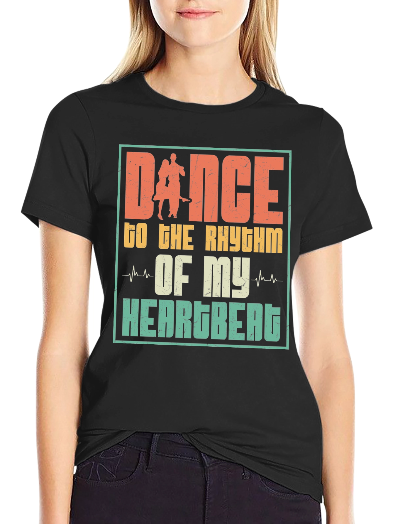 Dance to the Rhythm Heartbeat Graphic Tee