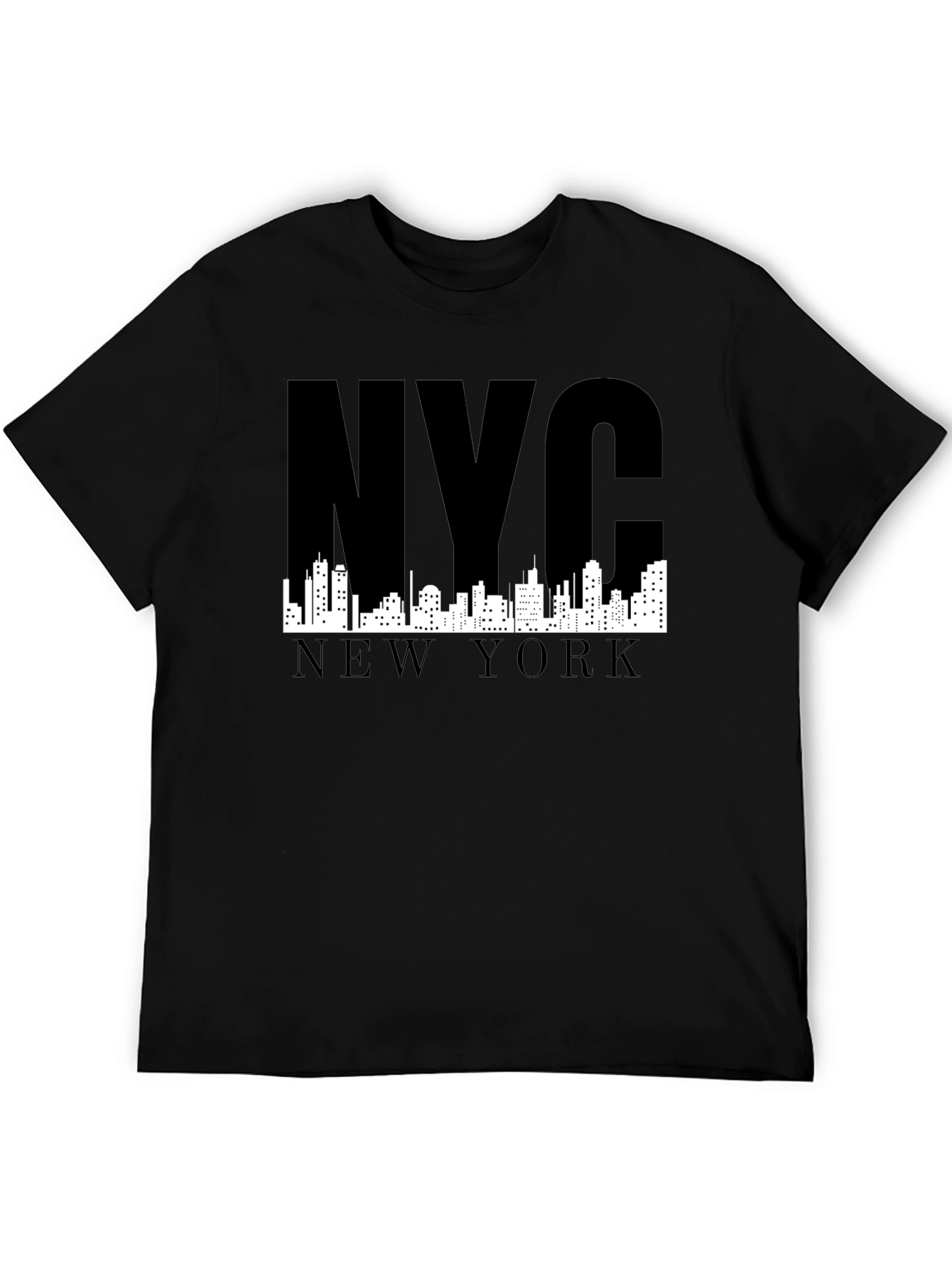 NYC Skyline Graphic T-Shirt - Black