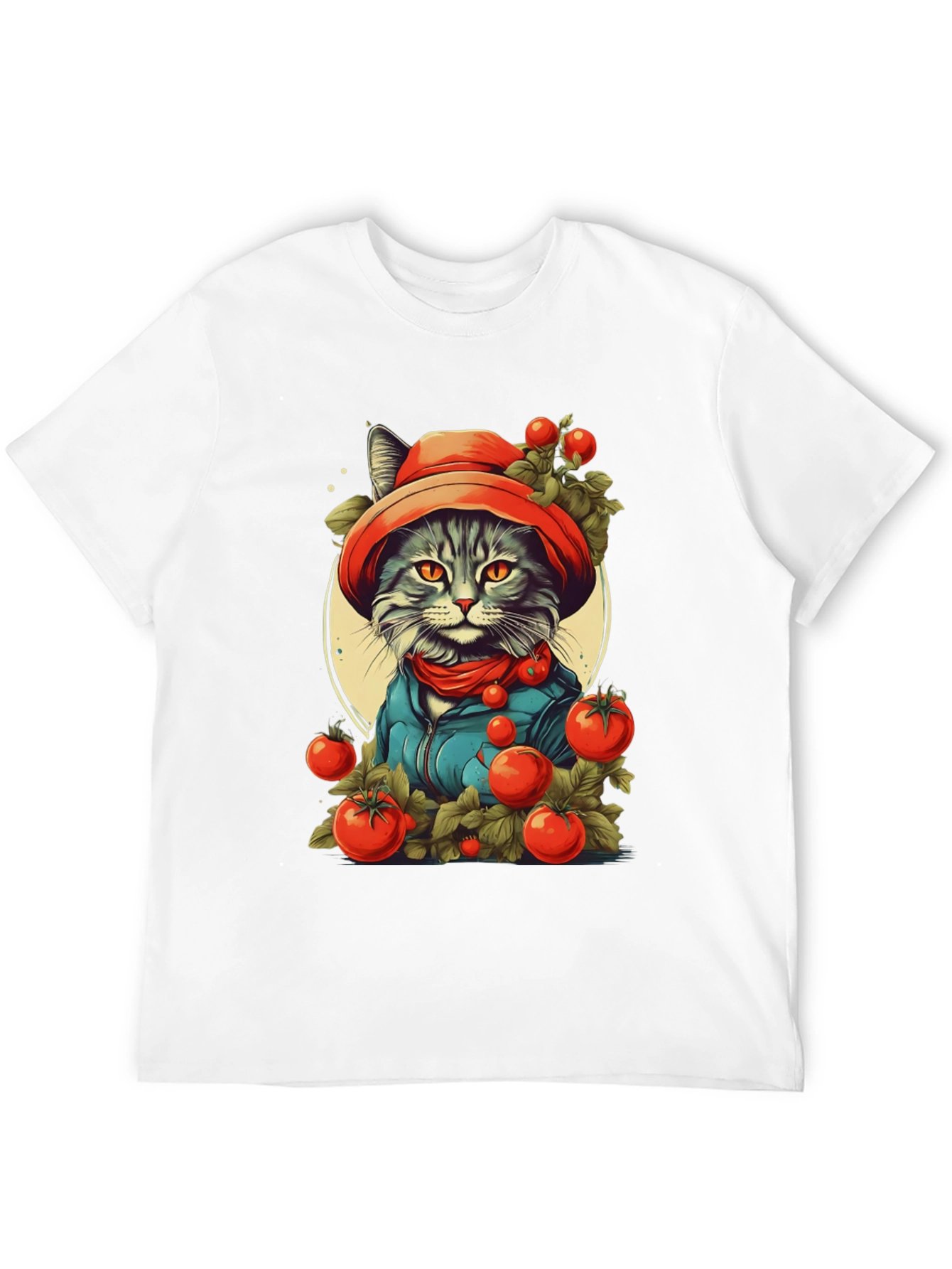 Tomato Cat T-Shirt - Fun Graphic Tee