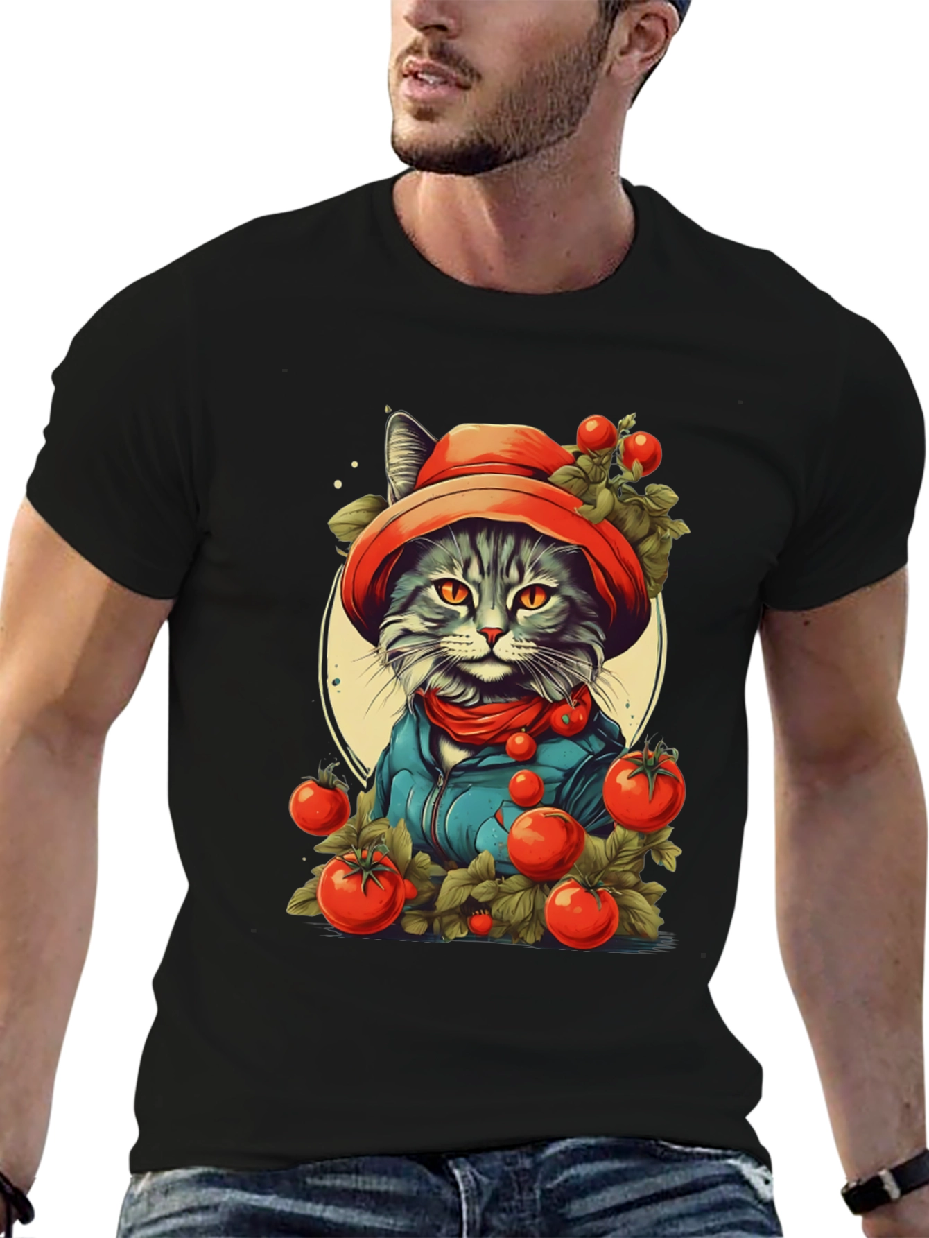 Tomato Cat T-Shirt - Fun Graphic Tee