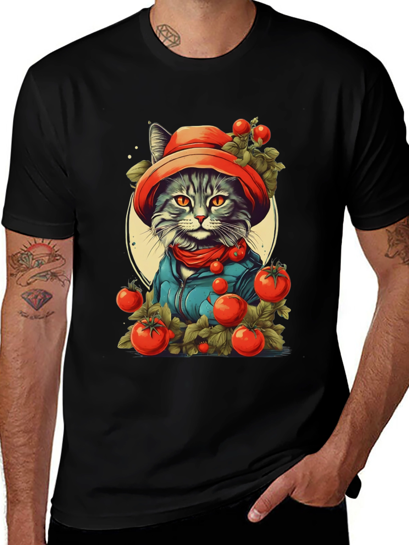 Tomato Cat T-Shirt - Fun Graphic Tee
