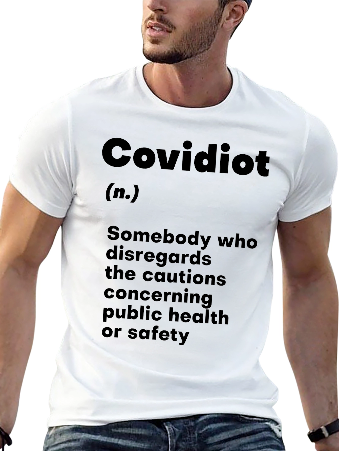 Covidiot Definition Black Graphic T-Shirt