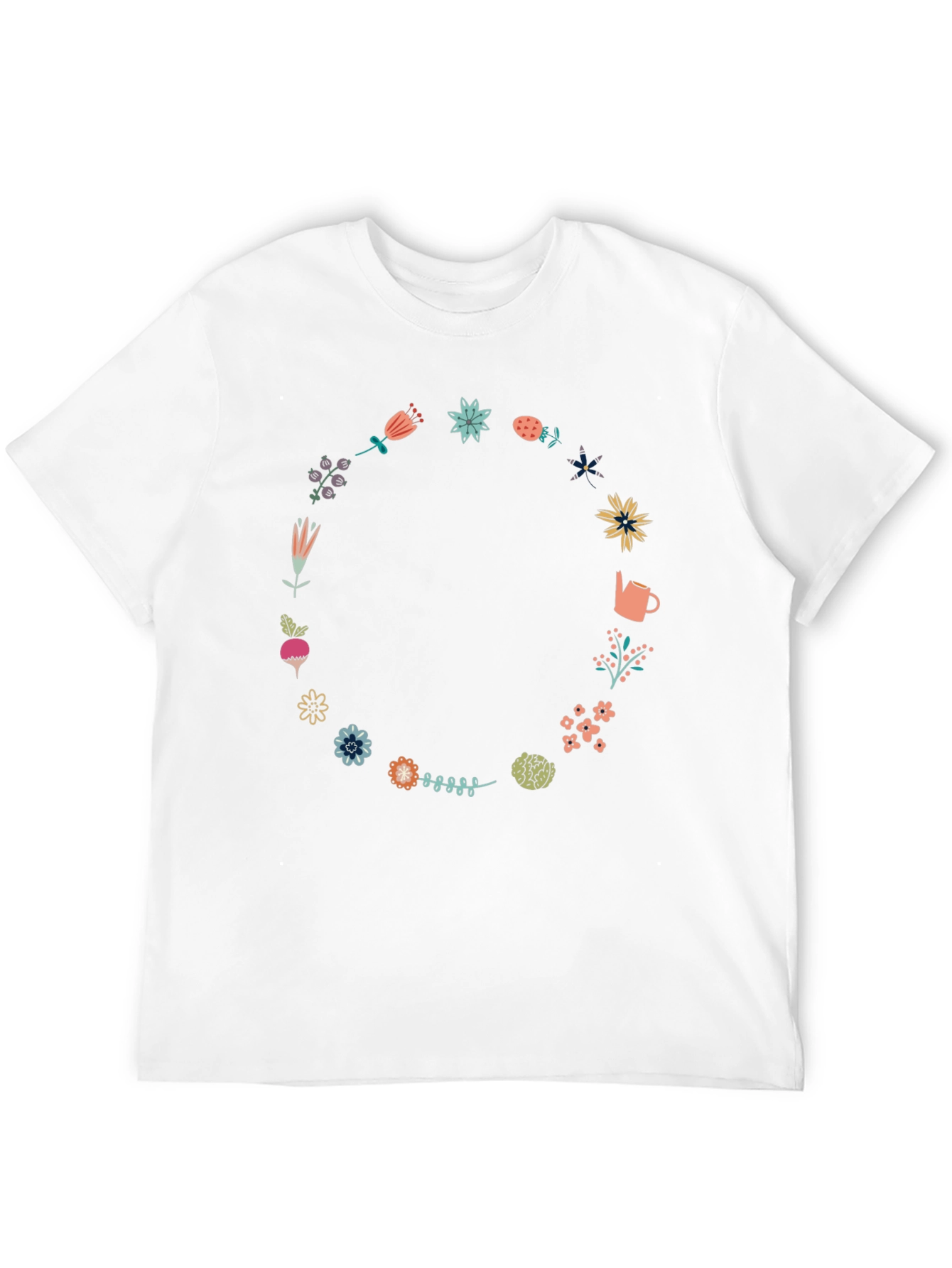 Floral Wreath Graphic Tee - Garden Lovers Shirt