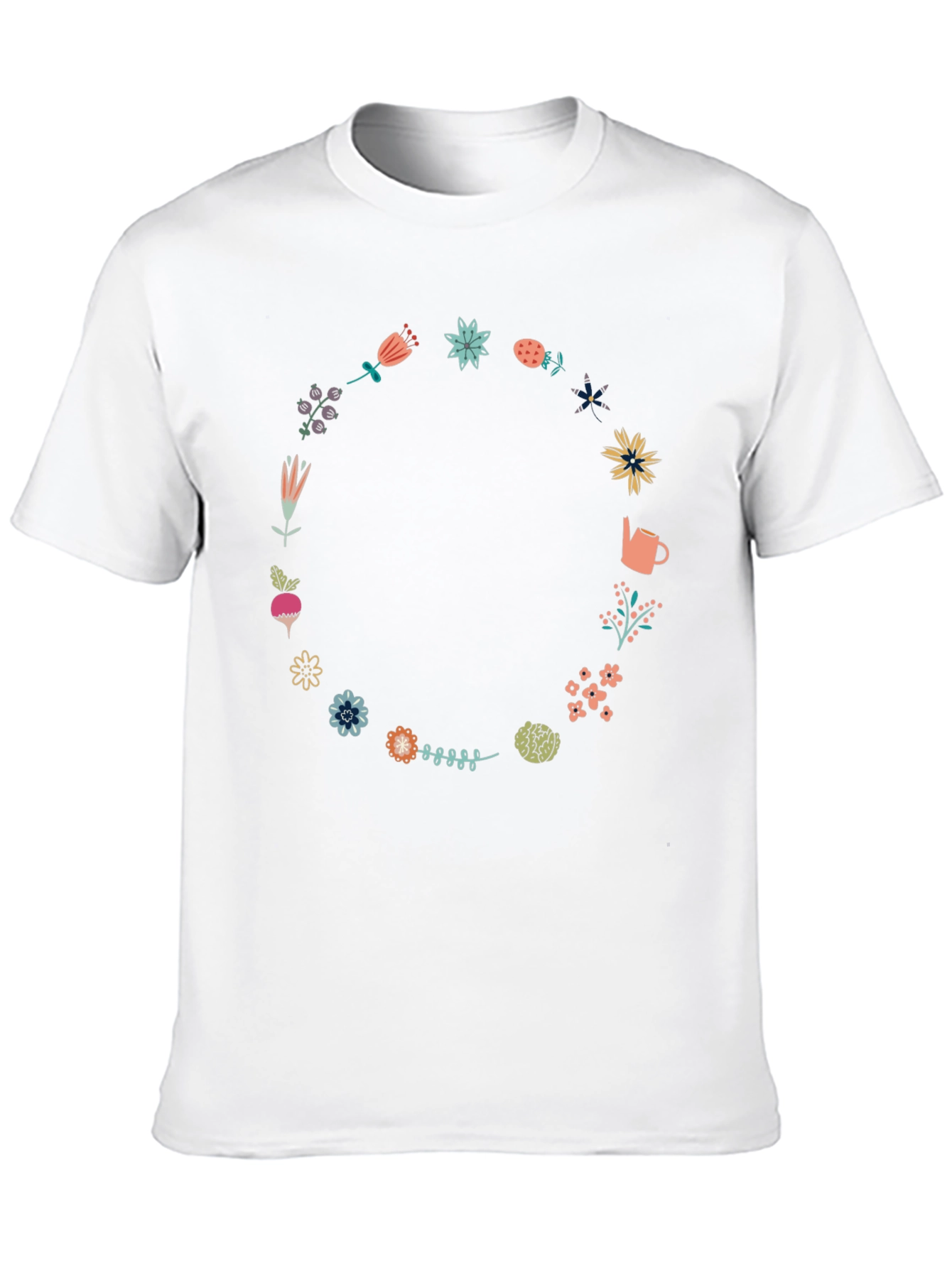 Floral Wreath Graphic Tee - Garden Lovers Shirt