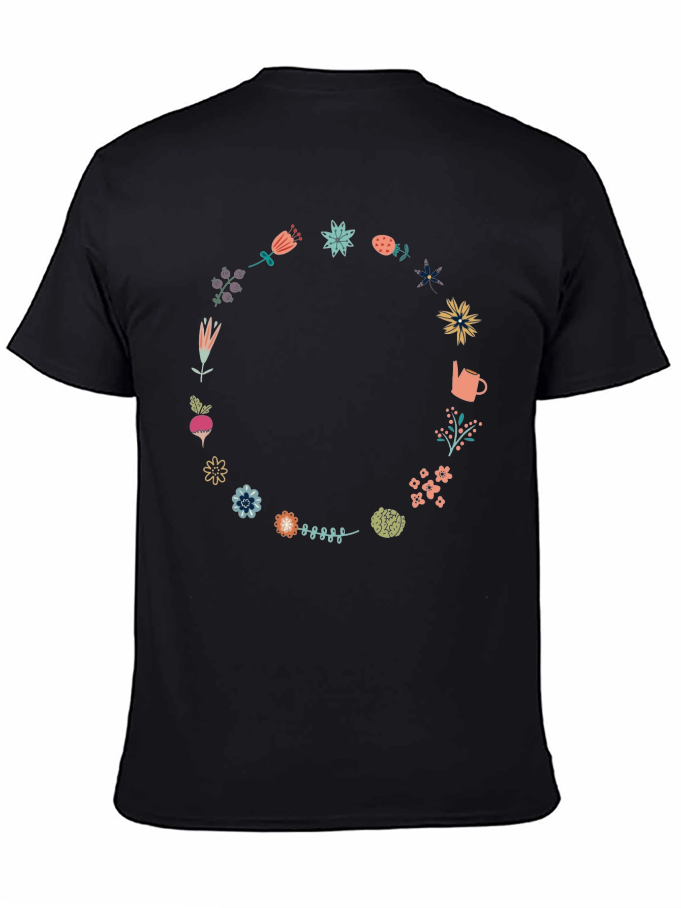 Floral Wreath Graphic Tee - Garden Lovers Shirt
