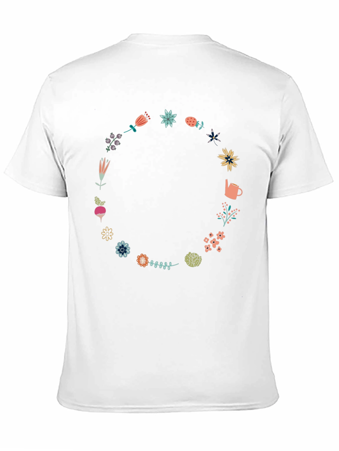 Floral Wreath Graphic Tee - Garden Lovers Shirt