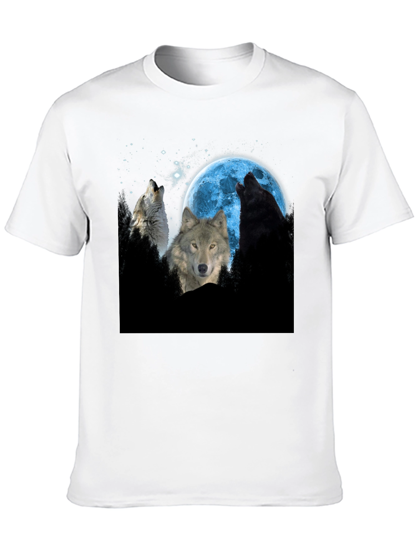 Wolf Moon Graphic Tee - Black Cotton Comfort