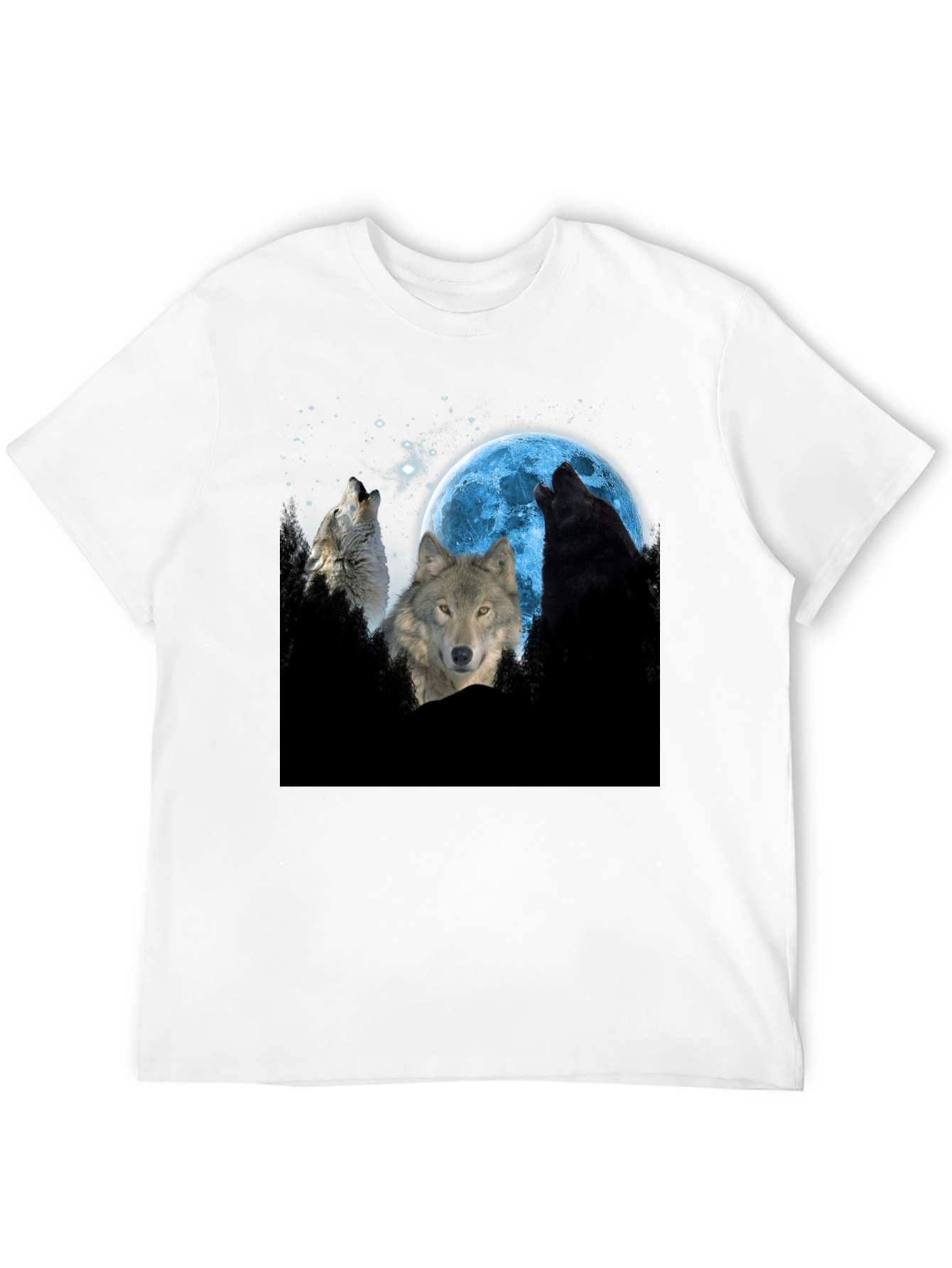 Wolf Moon Graphic Tee - Black Cotton Comfort
