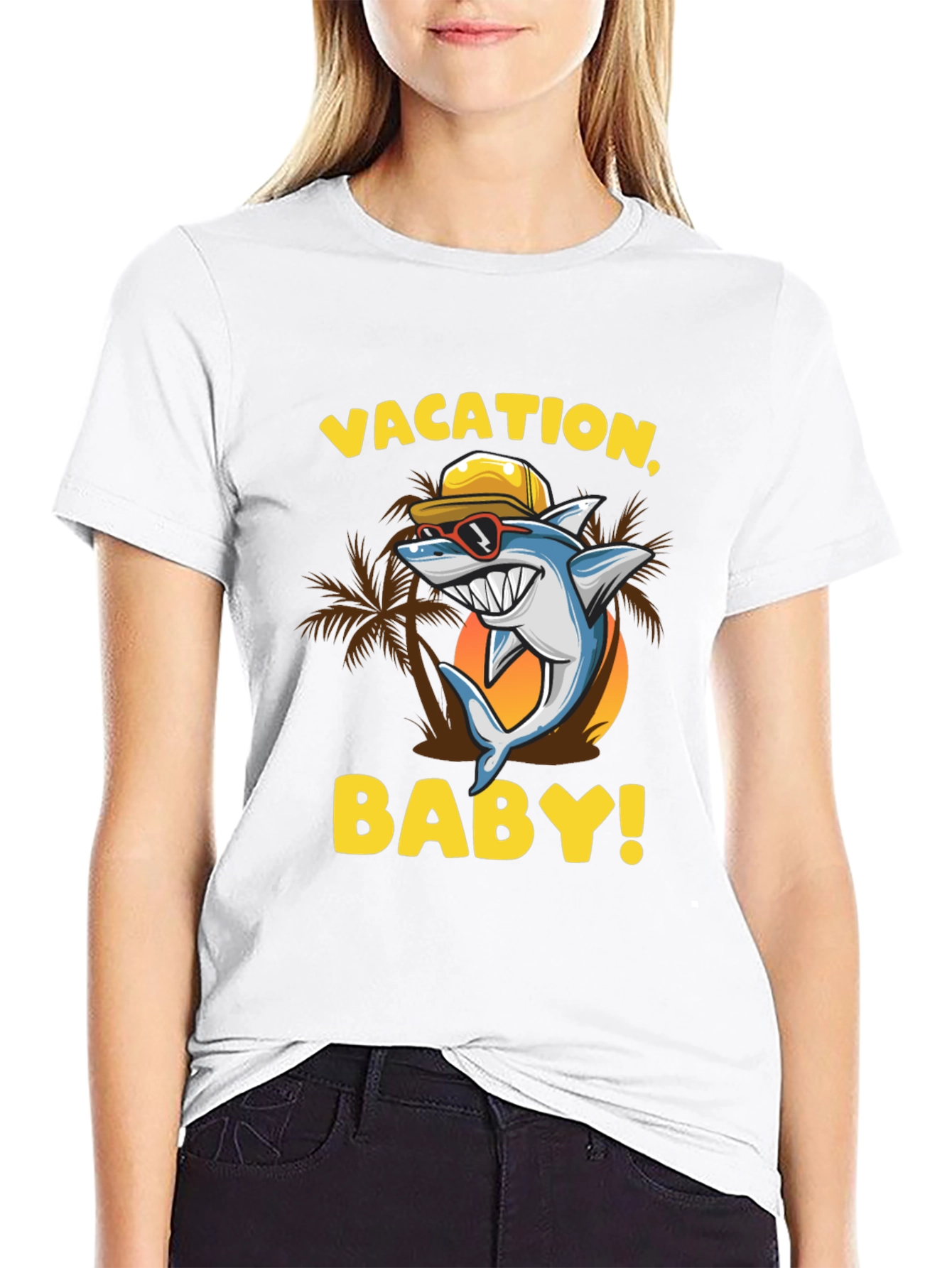 Vacation Shark Baby Graphic T-Shirt