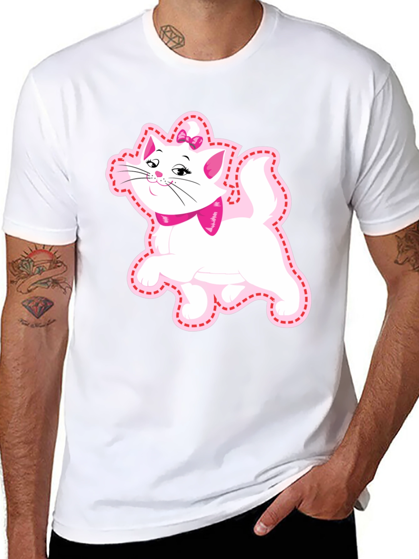 Cute Cat Graphic Tee - Marie Aristocats Style