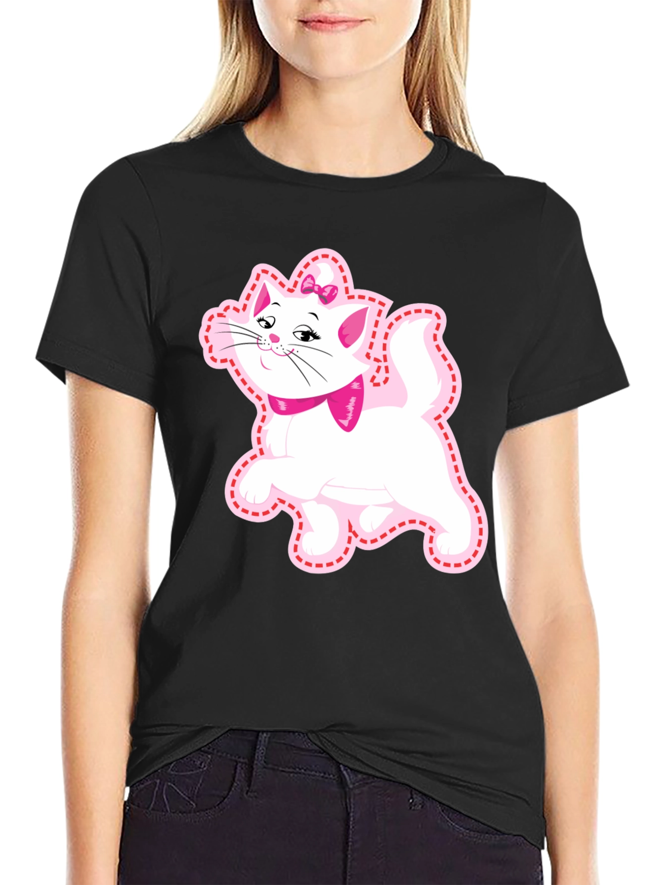 Cute Cat Graphic Tee - Marie Aristocats Style