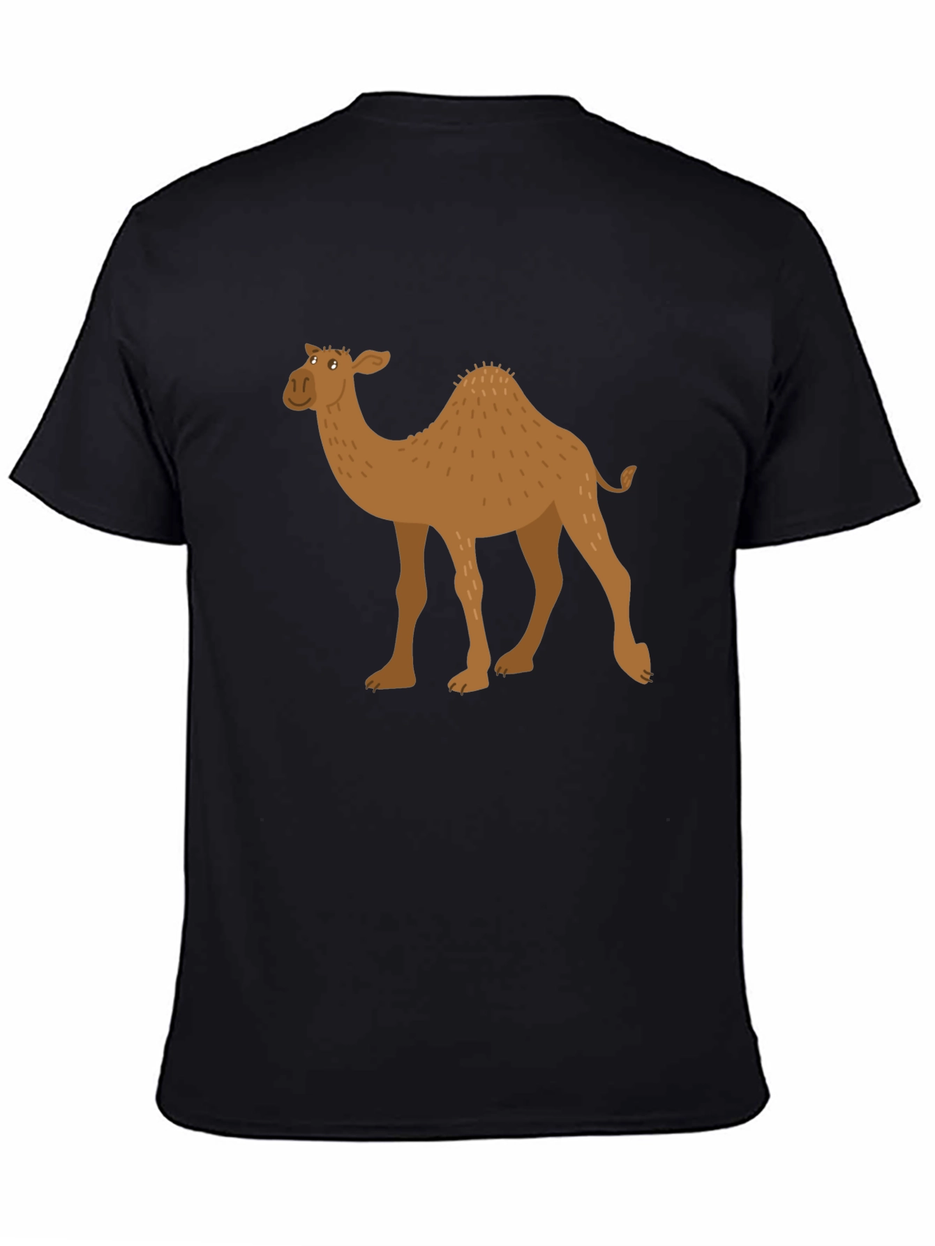 Camel Graphic Tee - Black Cotton T-Shirt