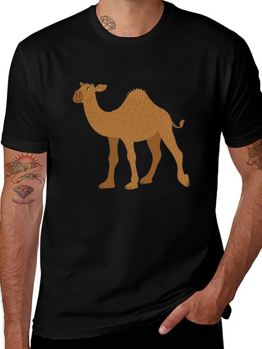 Camel Graphic Tee - Black Cotton T-Shirt