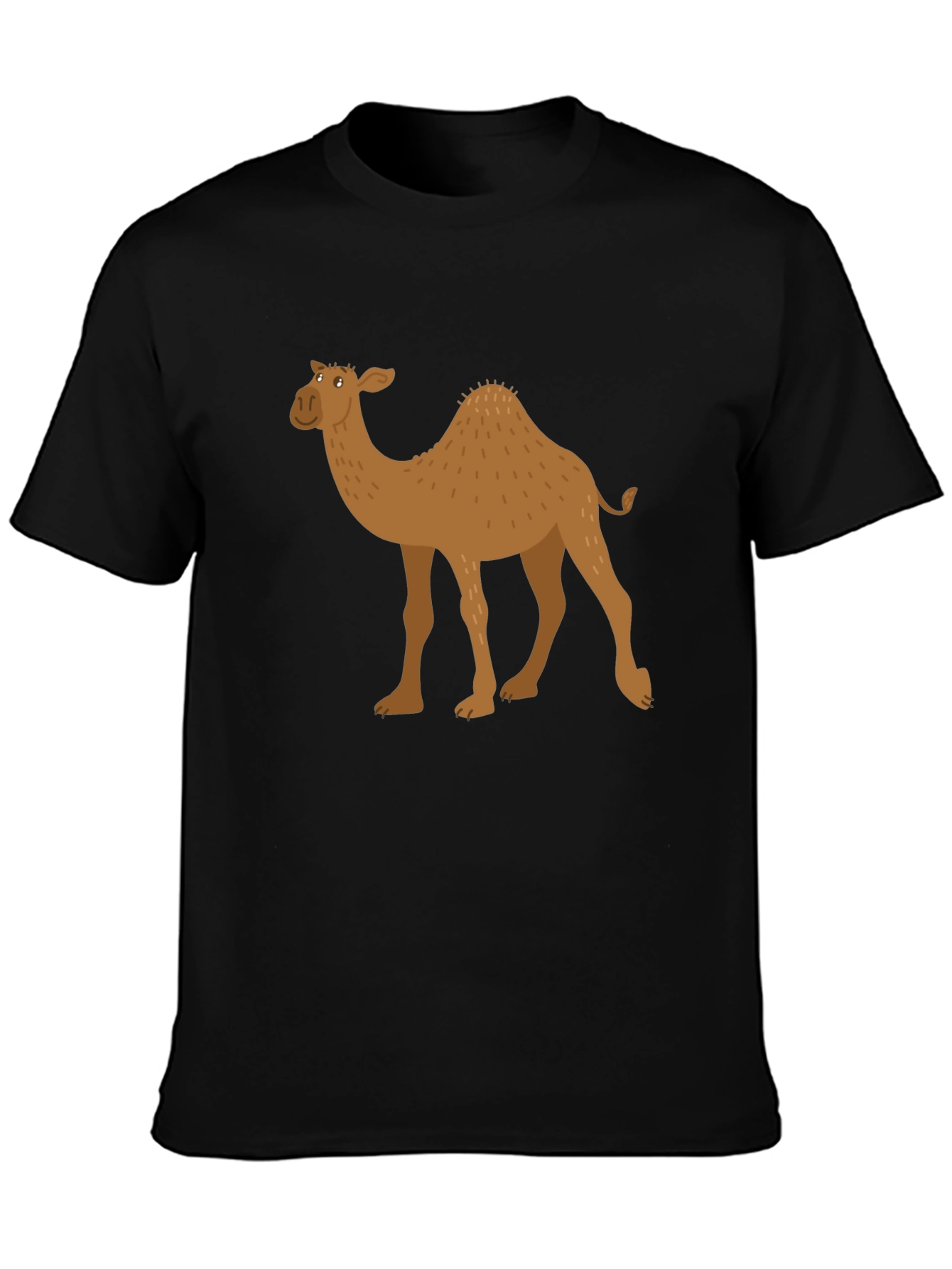 Camel Graphic Tee - Black Cotton T-Shirt