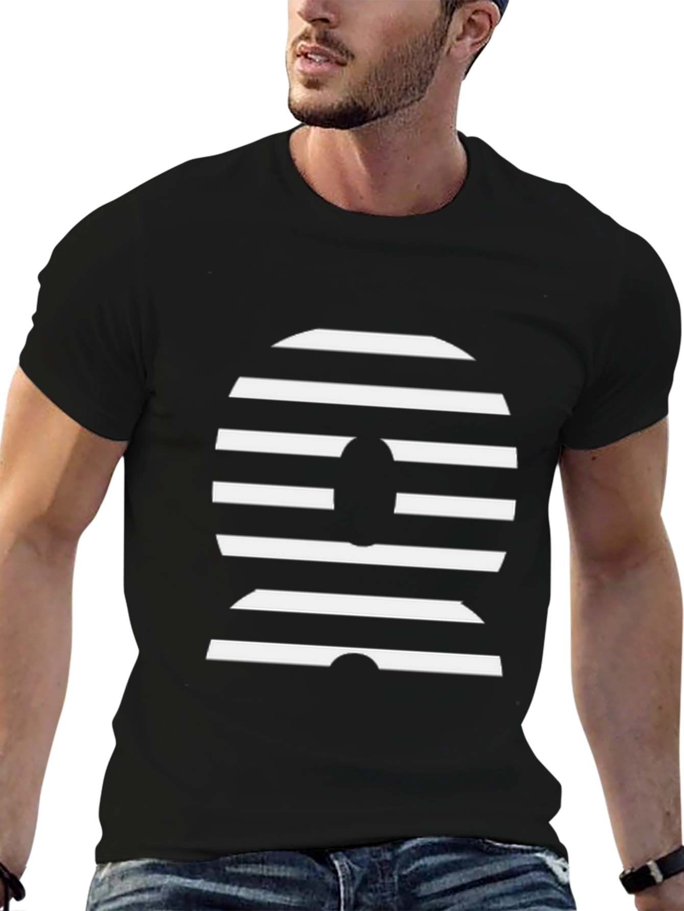 Striped Graphic Tee - Modern Design