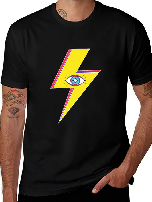 Eye Lightning Bolt Graphic Tee - Black