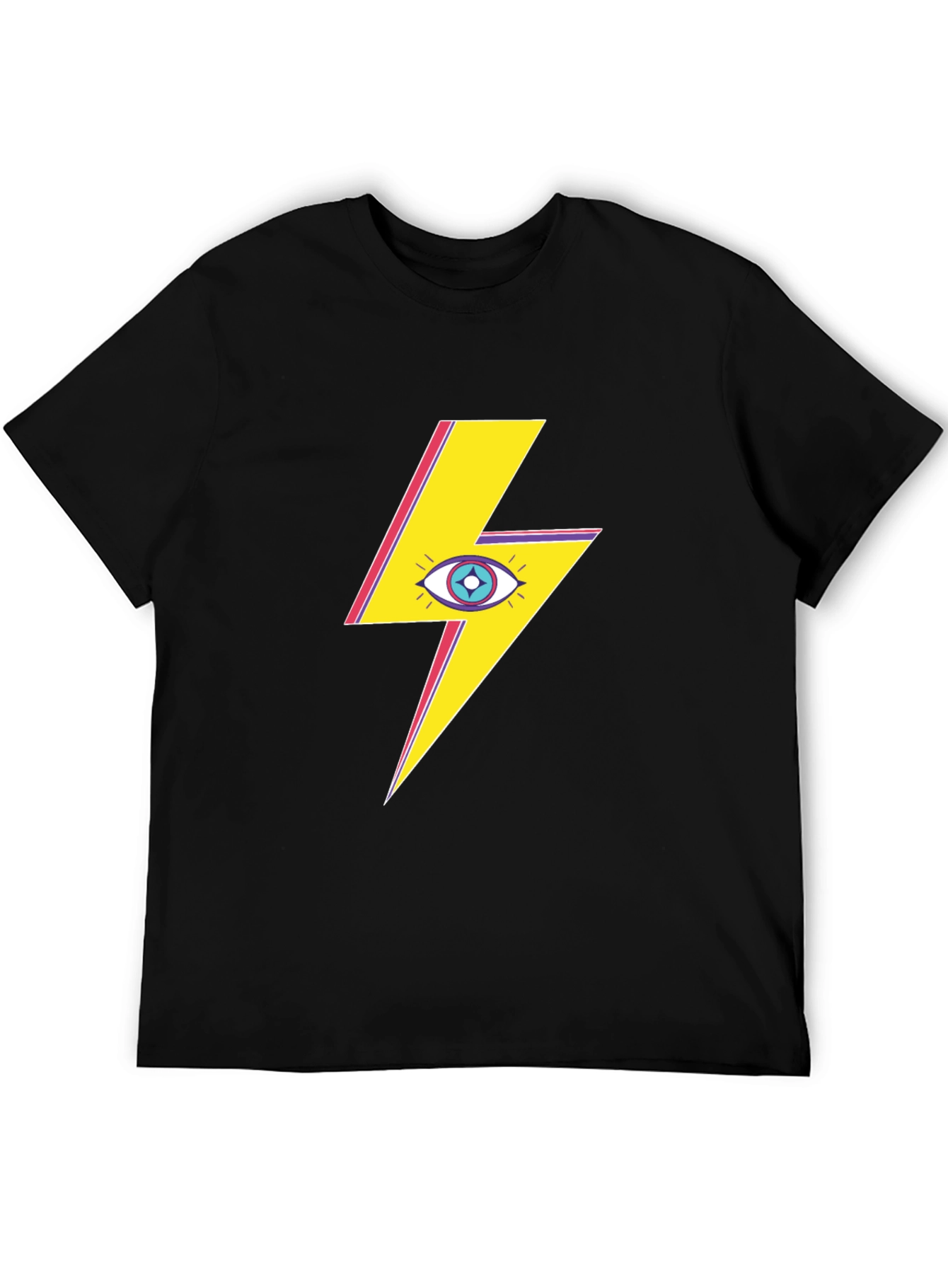 Eye Lightning Bolt Graphic Tee - Black