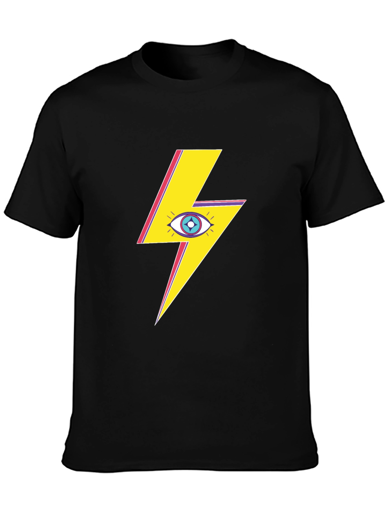 Eye Lightning Bolt Graphic Tee - Black