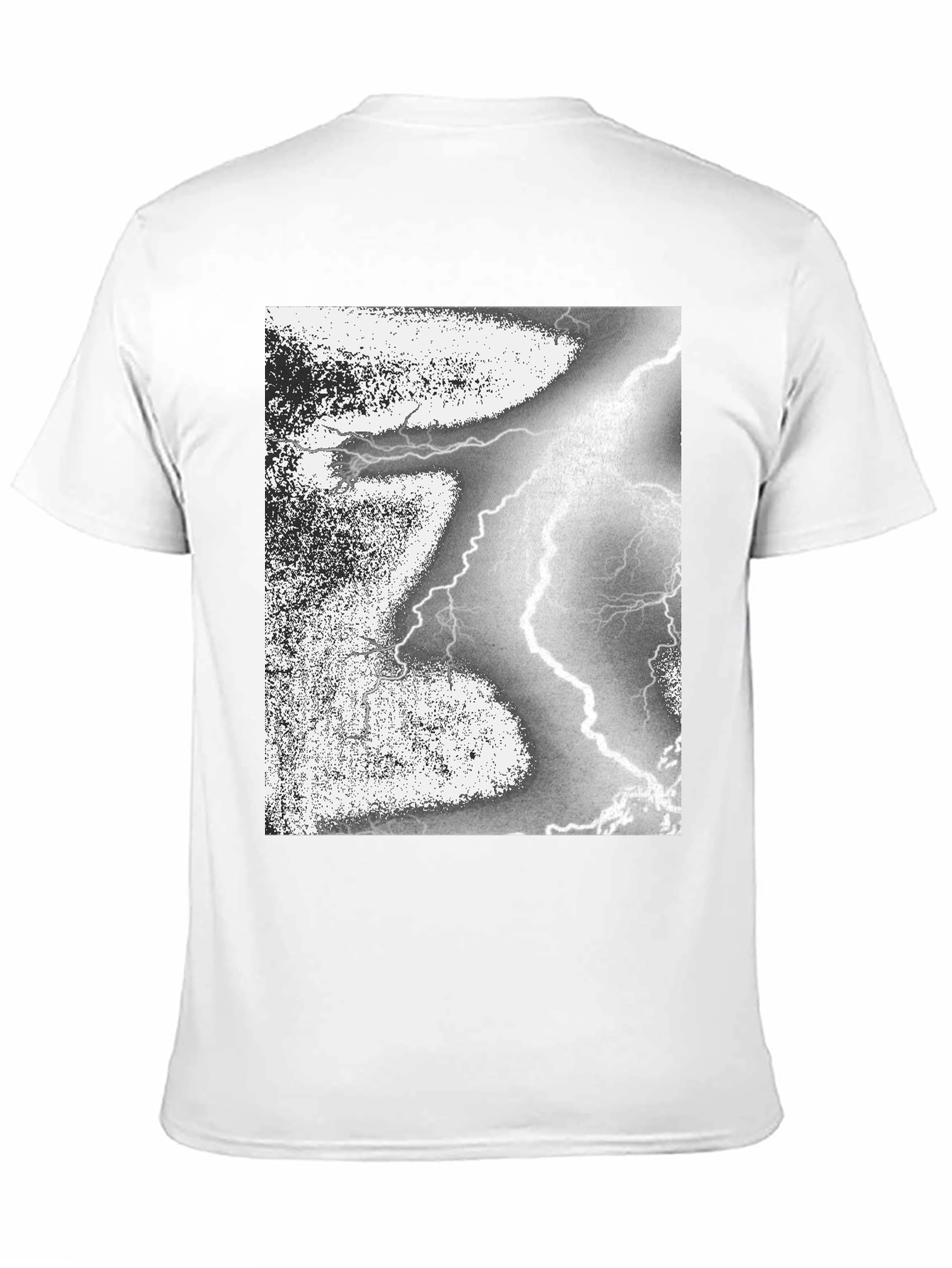 Black T-Shirt with Lightning Strike Graphic