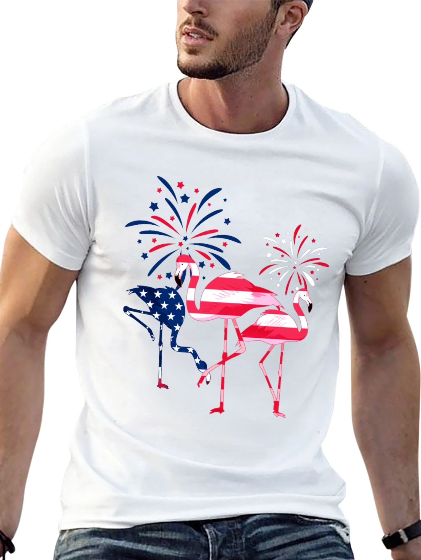 Patriotic Flamingo Graphic Tee