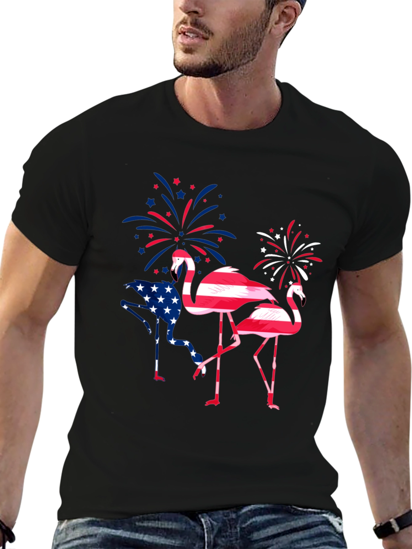Patriotic Flamingo Graphic Tee