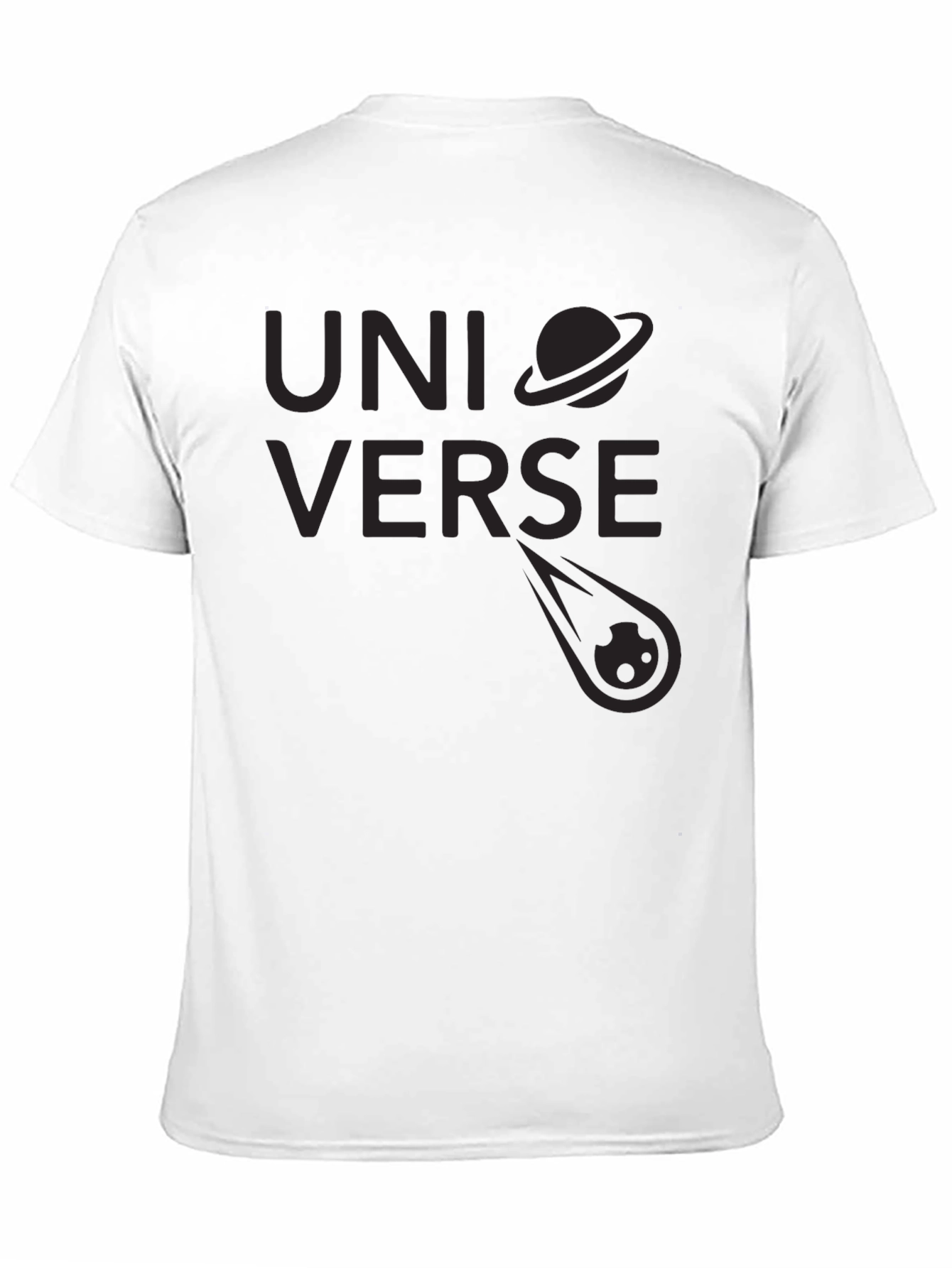 Universe Graphic Print Tee - Stylish Black Cotton T-Shirt
