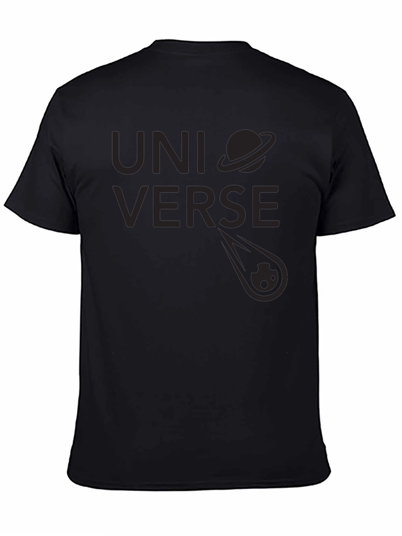 Universe Graphic Print Tee - Stylish Black Cotton T-Shirt