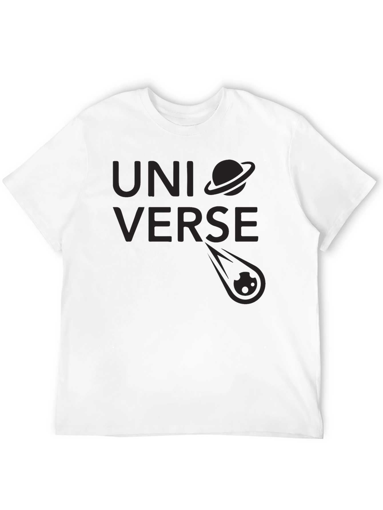 Universe Graphic Print Tee - Stylish Black Cotton T-Shirt