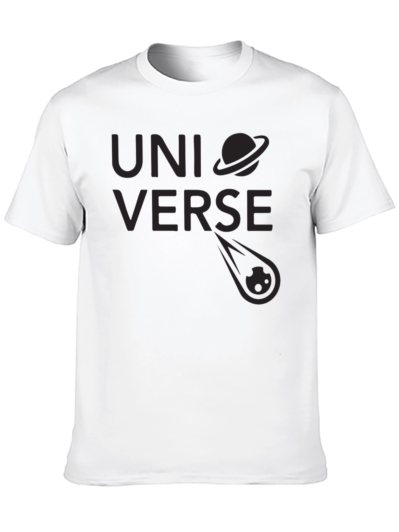 Universe Graphic Print Tee - Stylish Black Cotton T-Shirt