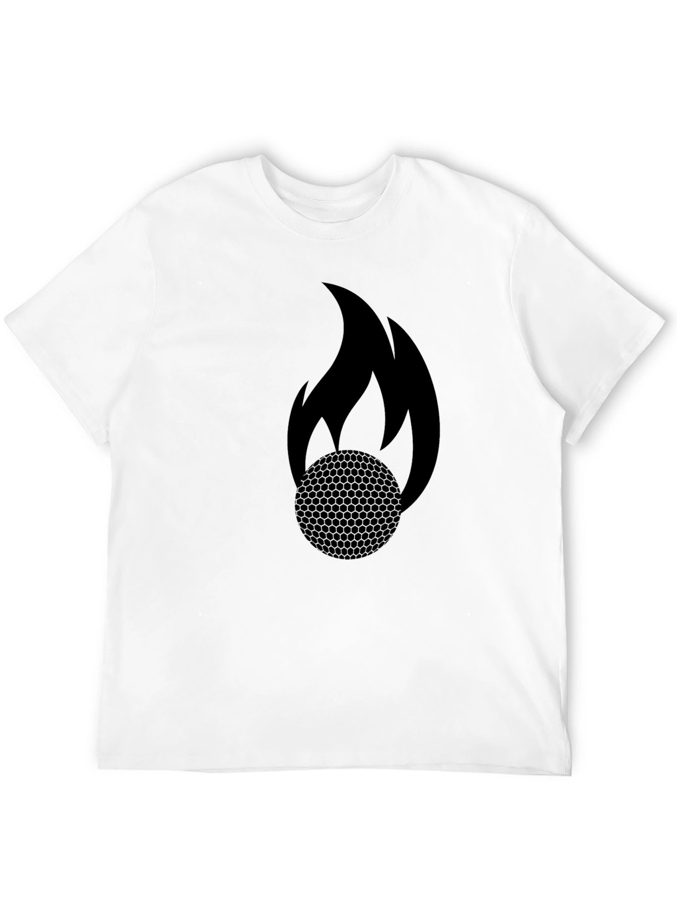 Flaming Golf Ball Graphic Tee - Black