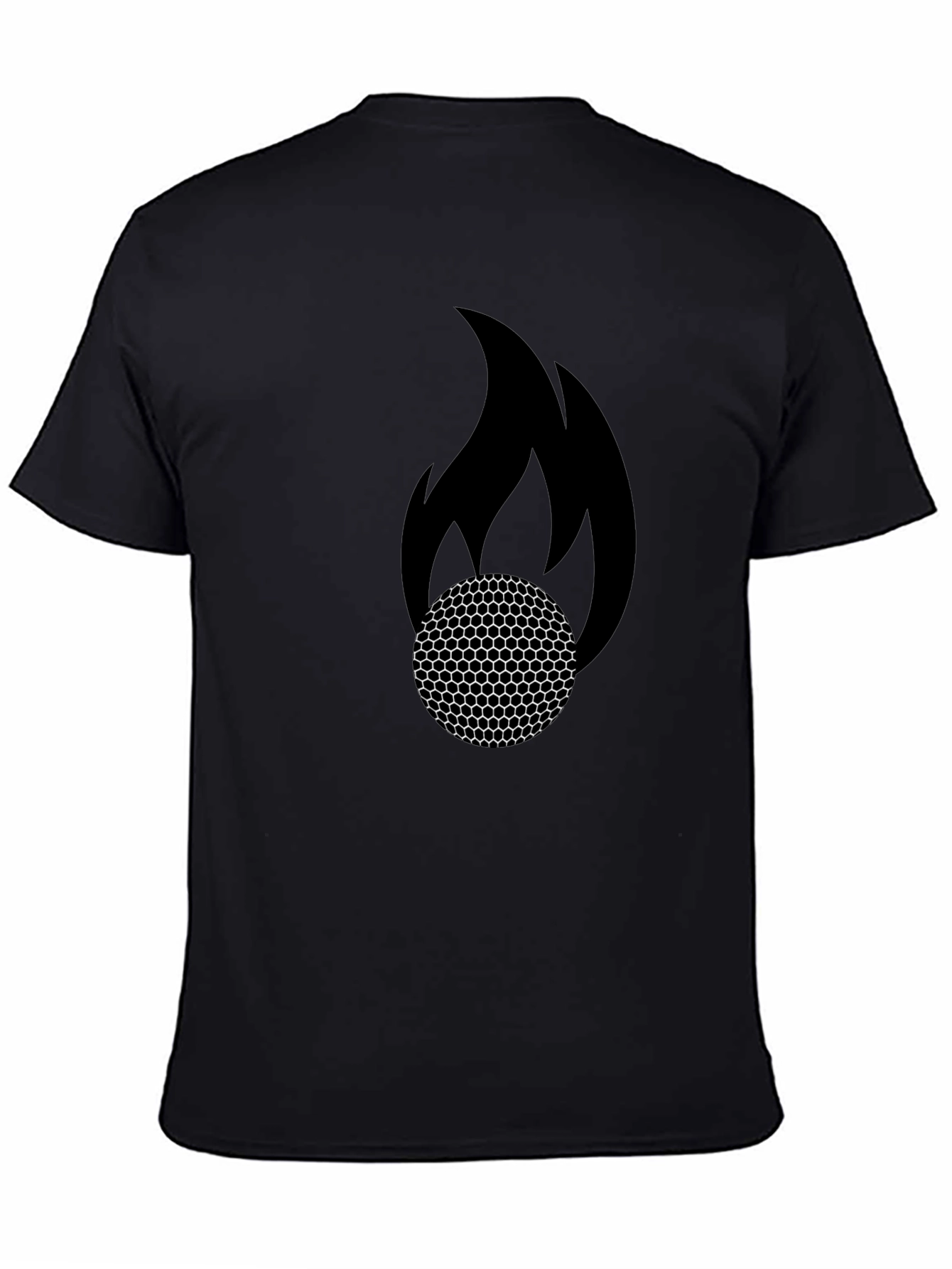 Flaming Golf Ball Graphic Tee - Black