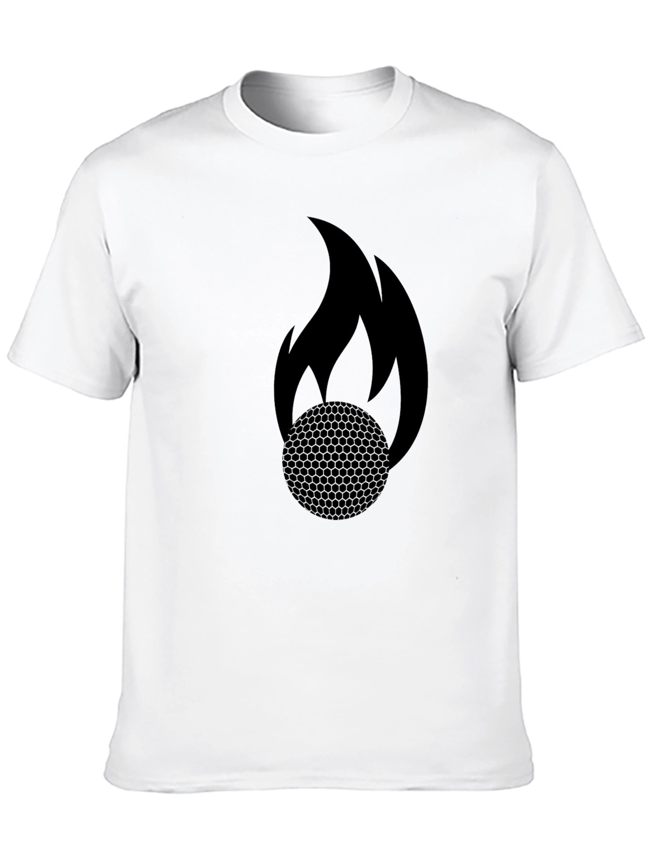 Flaming Golf Ball Graphic Tee - Black