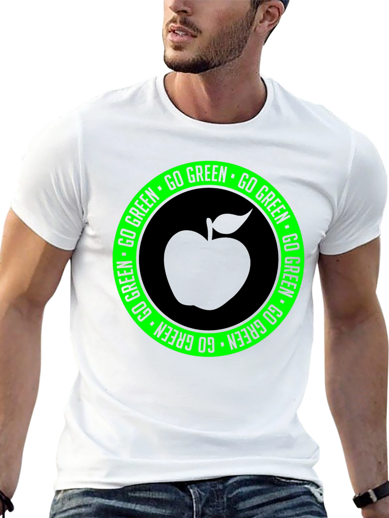 Go Green Apple Graphic T-Shirt