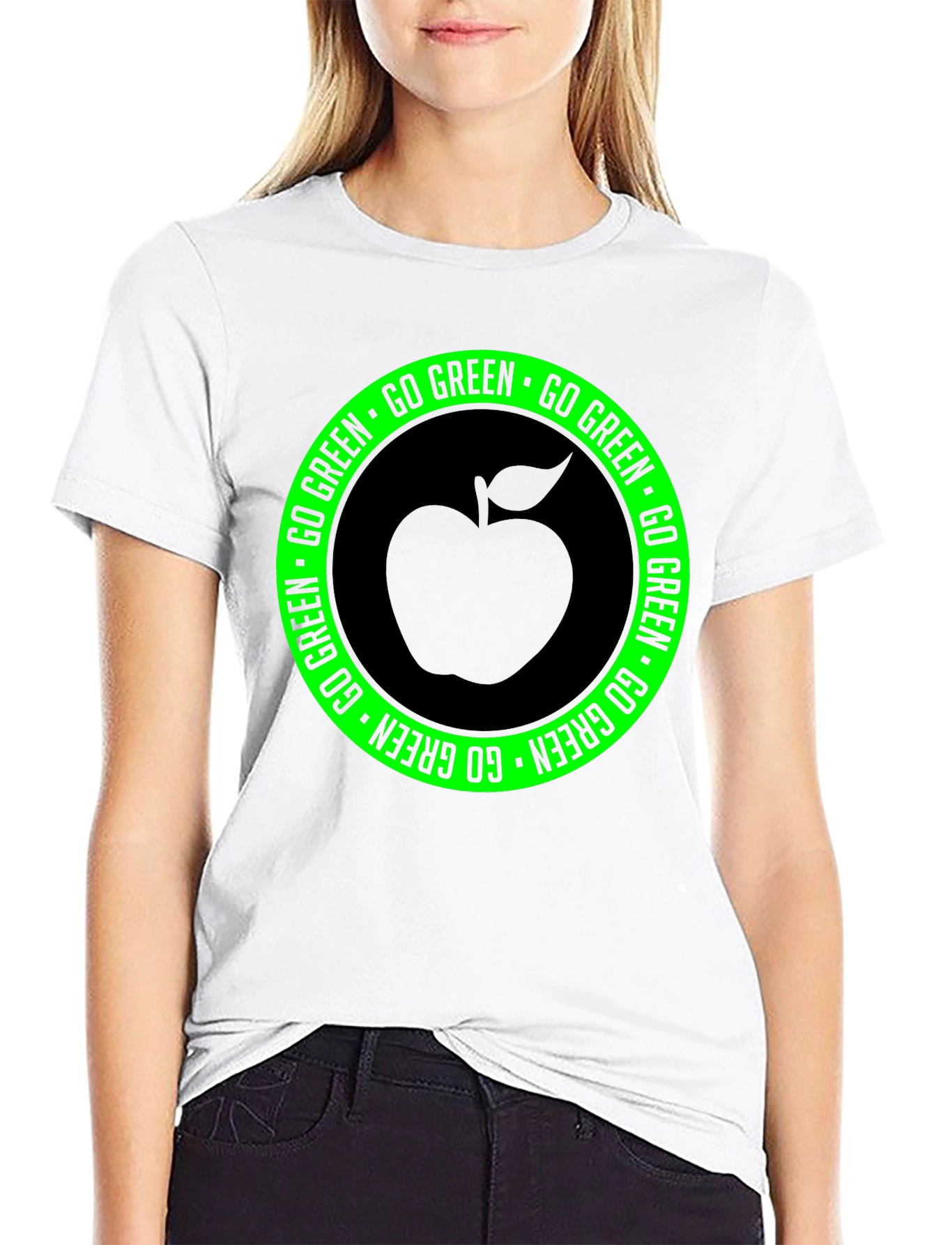 Go Green Apple Graphic T-Shirt