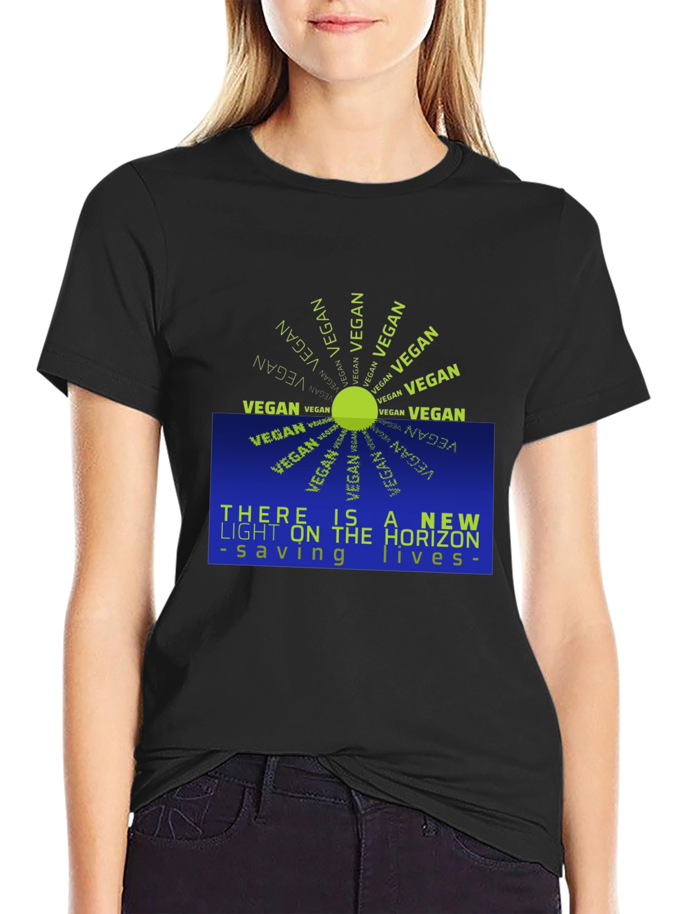 Vegan Horizon T-Shirt: New Light Saving Lives