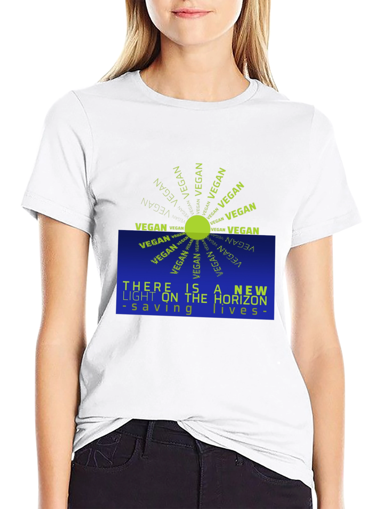 Vegan Horizon T-Shirt: New Light Saving Lives