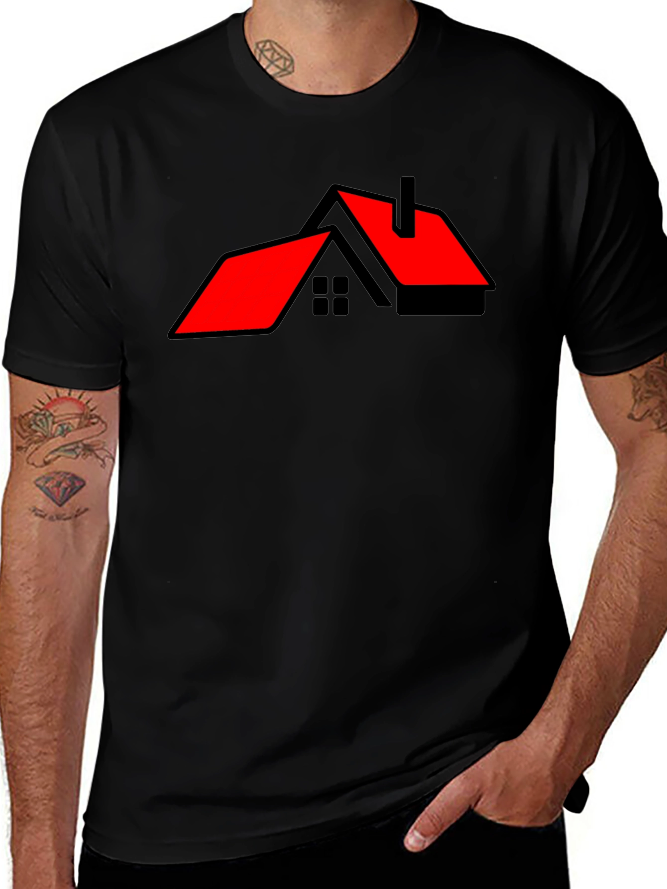 Modern House Graphic Tee - Black