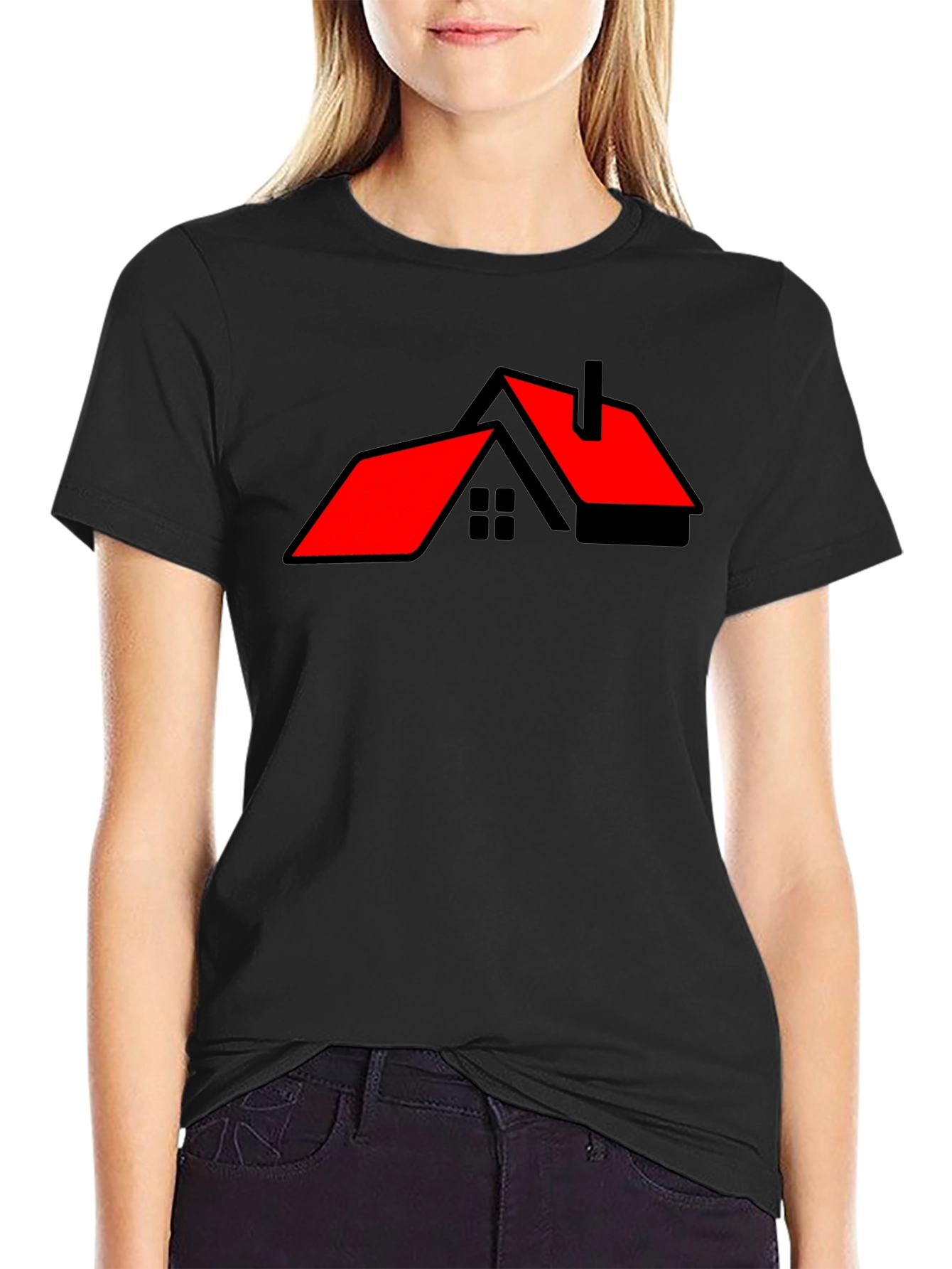 Modern House Graphic Tee - Black