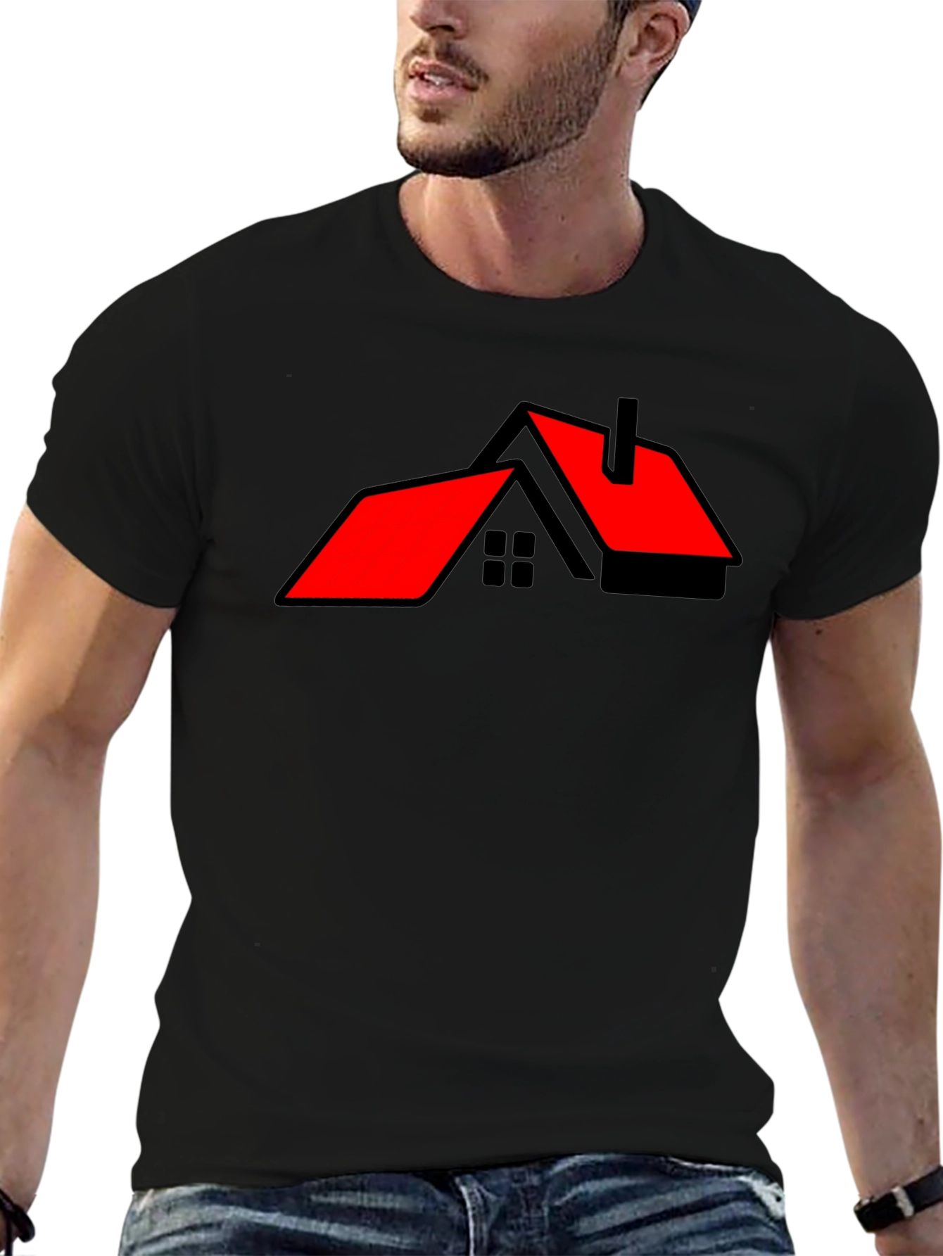 Modern House Graphic Tee - Black